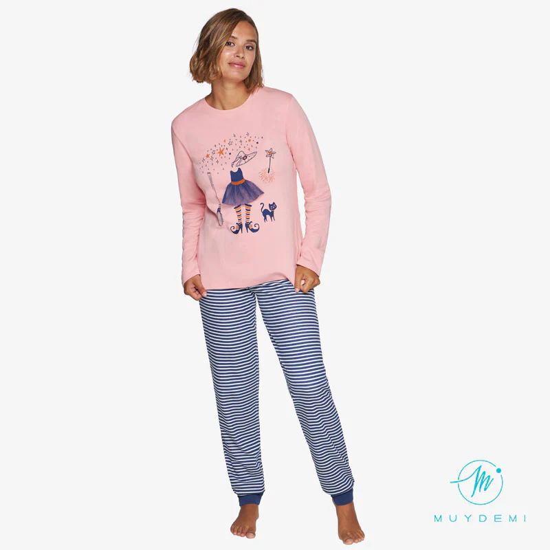 Pijama mujer "Brujita" con pelito por dentro MUYDEMI