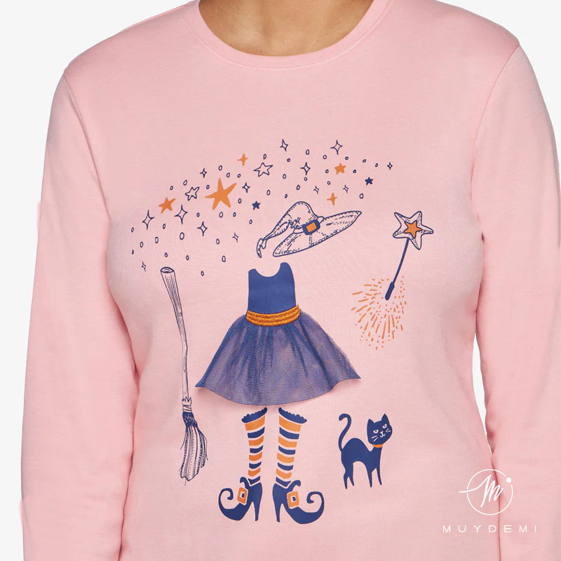 Pijama mujer "Brujita" con pelito por dentro MUYDEMI - Imagen 3